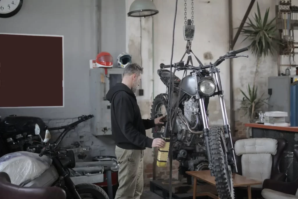 repairing motorcycle parts