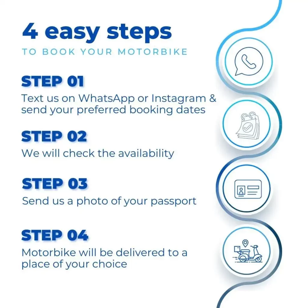 4 step rent motobike and car