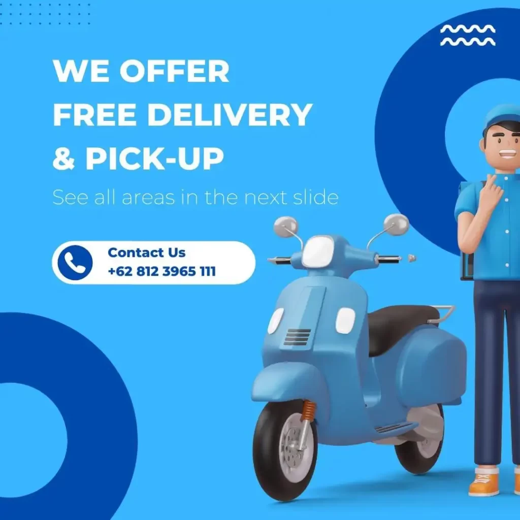 Free delivery and pick-up for rental motorbike bali